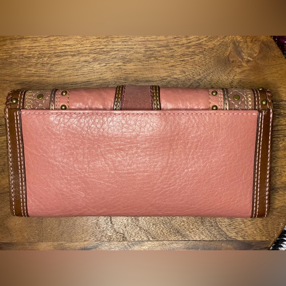 COACH Mia Punch Pink SOHO Suede & Leather Studded and Whipstitched Wallet - Picture 2 of 16